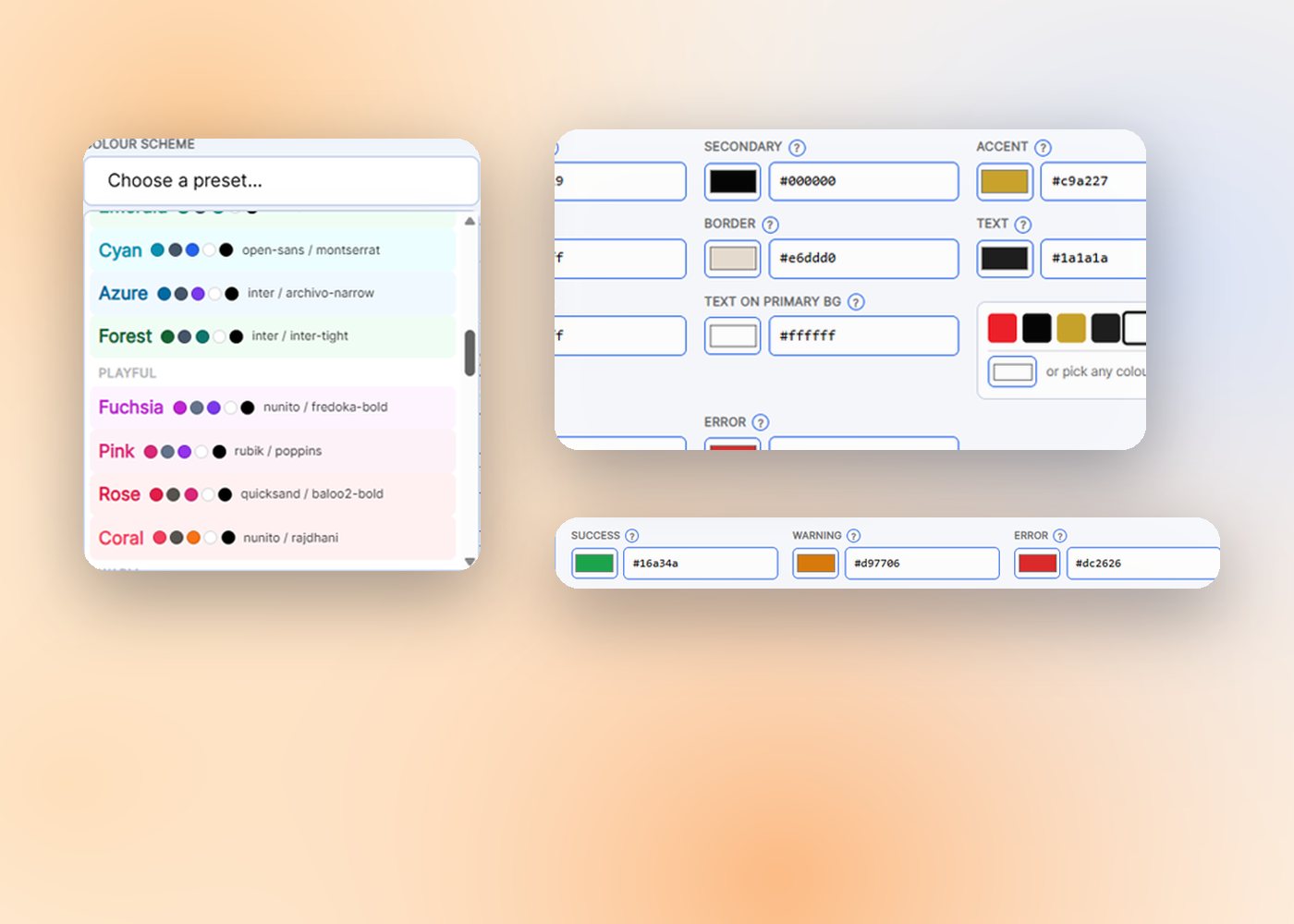 Pick a colour scheme