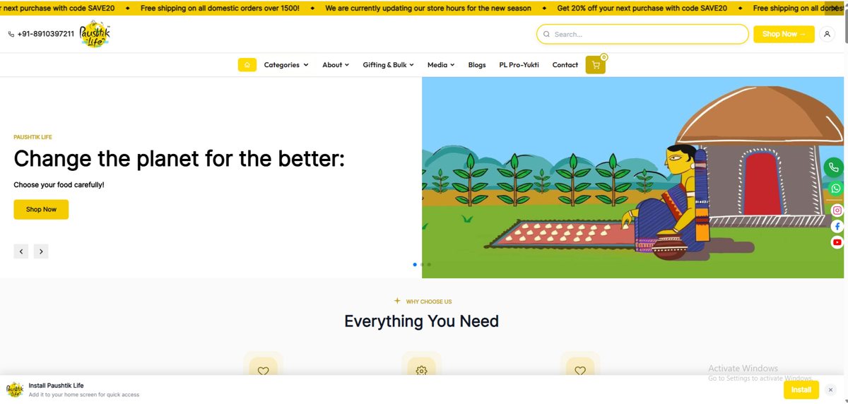 Paushtik Life website