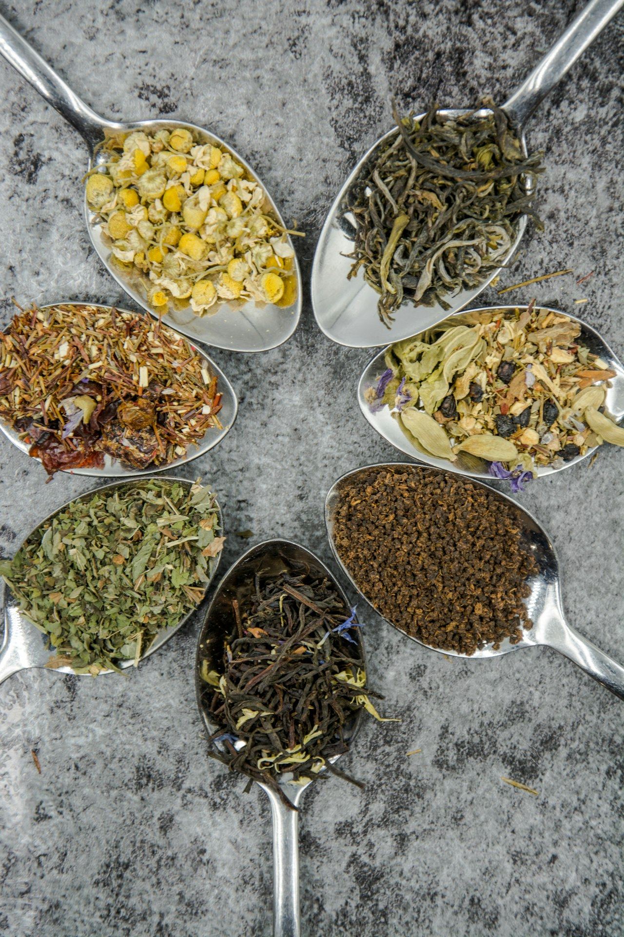 Tea, herbs and spices