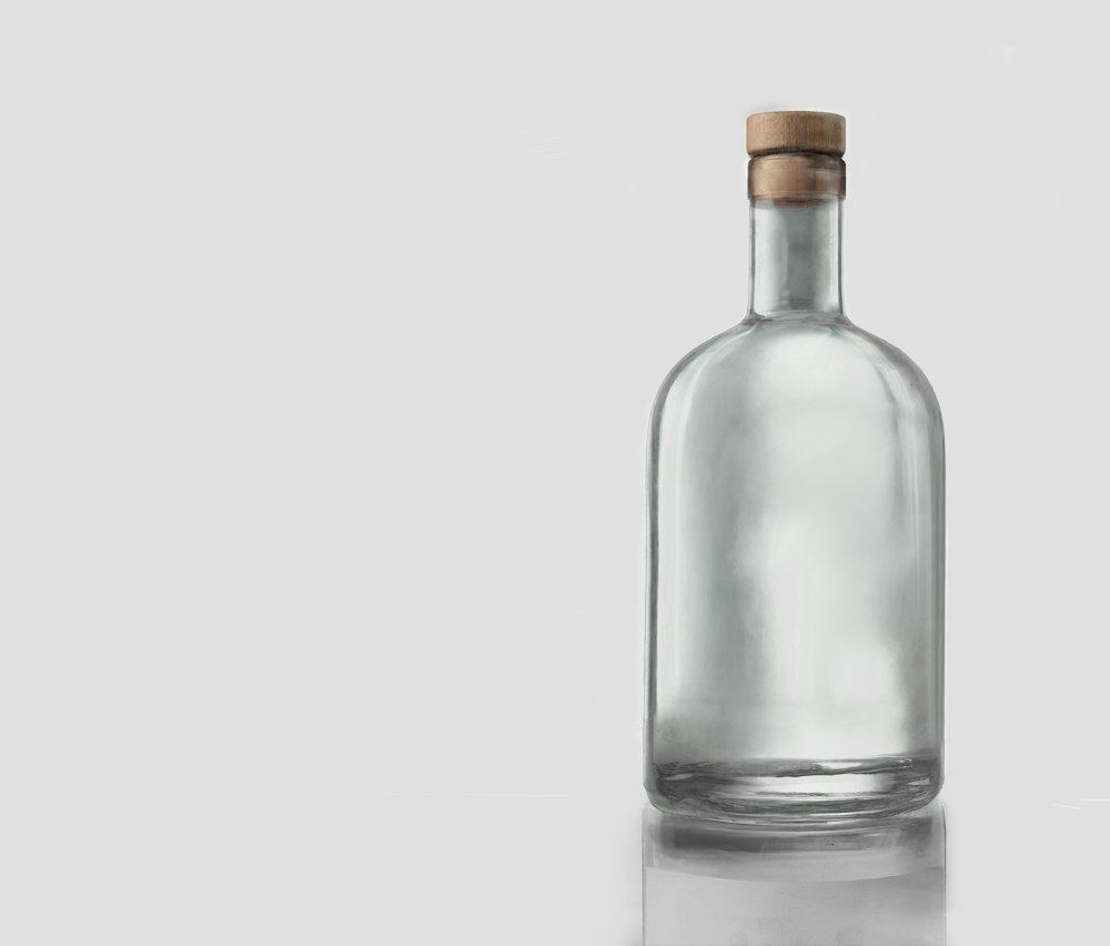 Refillable glass bottle